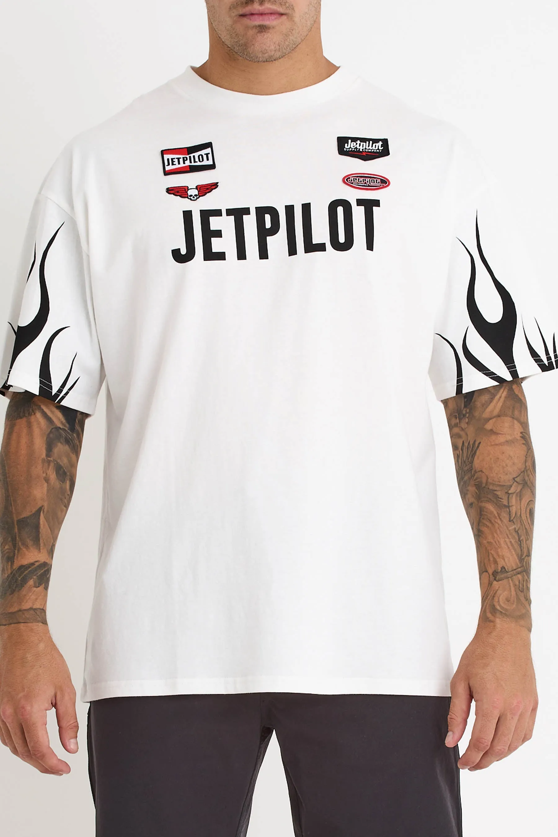 Jetpilot Vintage Flames Tee - White