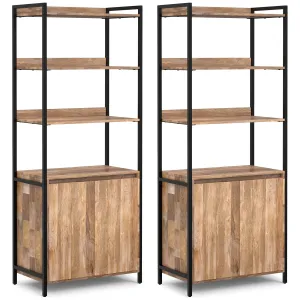 Kelsey 30 inch 5 Shelf Bookcase with Doors (Set of 2)