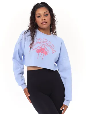 Ladies Arm Cover Printed Active Top - Light Blue