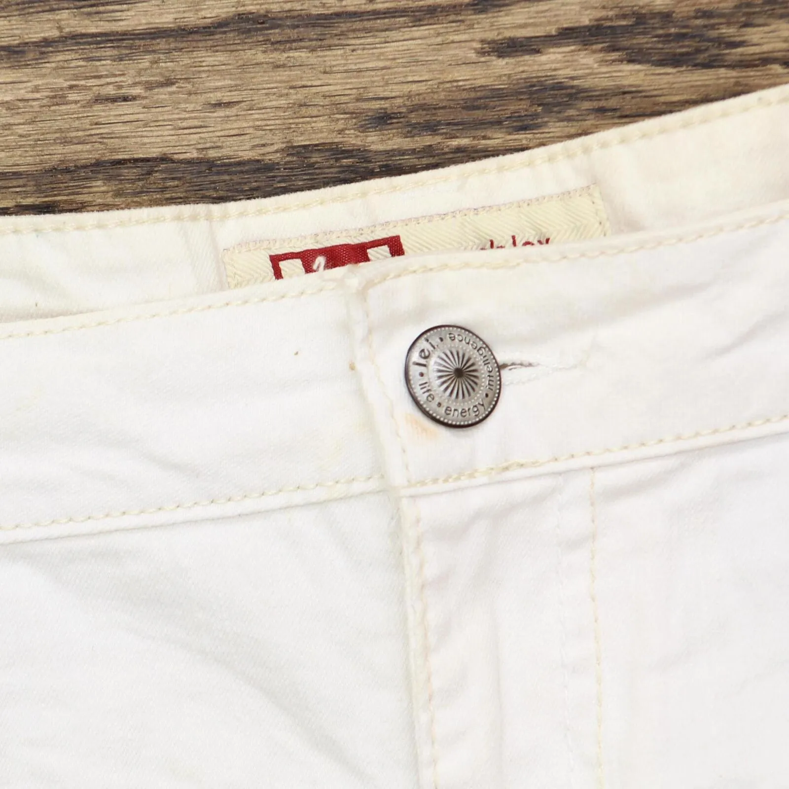 l.e.i Womens Vintage 2013 Juniors Low Rise Ashley Jean Shorts White 13