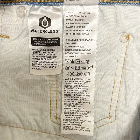 Levis 501 Light Wash Distressed Cut Off Raw Edge High Rise Button Fly Jean Short