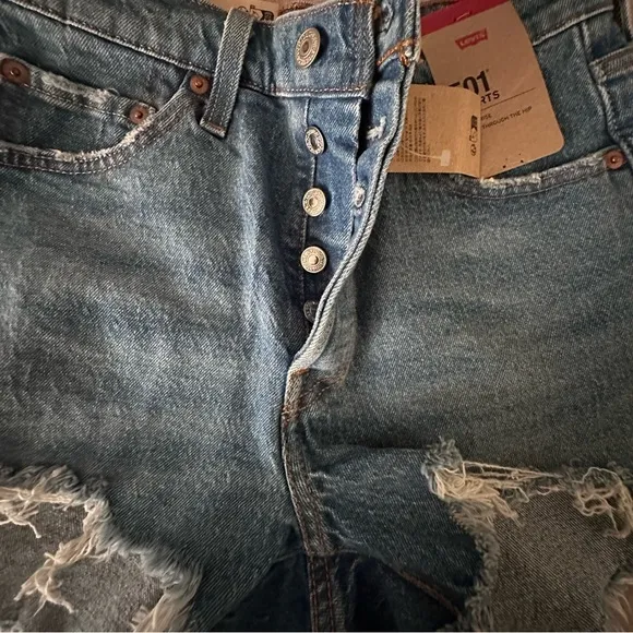 Levi's® 501 Original High Rise Distressed Hem Cut Off Shorts Size/25