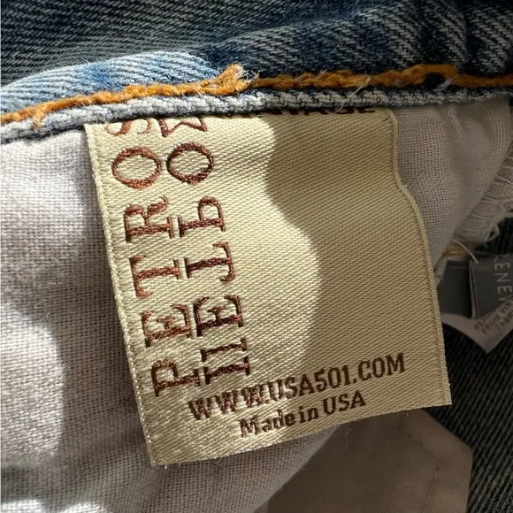 Levi’s 501 xx custom Petros denim shorts cutoff jean 28 29 large rare vintage