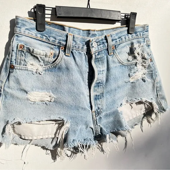 Levi’s 501 xx custom Petros denim shorts cutoff jean 28 29 large rare vintage