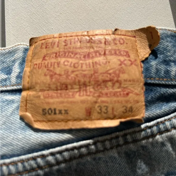 Levi’s 501 xx custom Petros denim shorts cutoff jean 28 29 large rare vintage