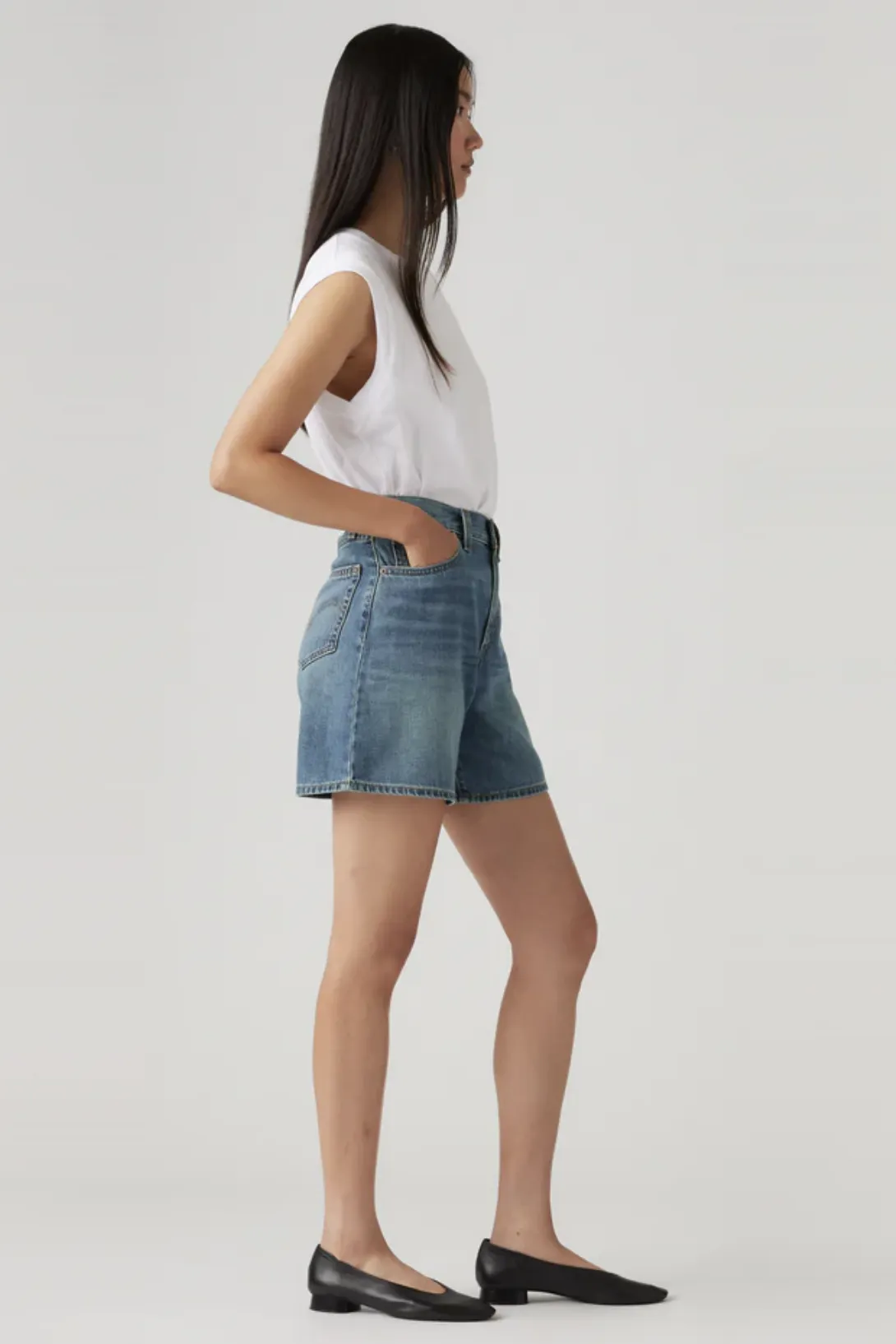 LEVI'S HIGH RISE BAGGY SHORTS - STOP FLAXING