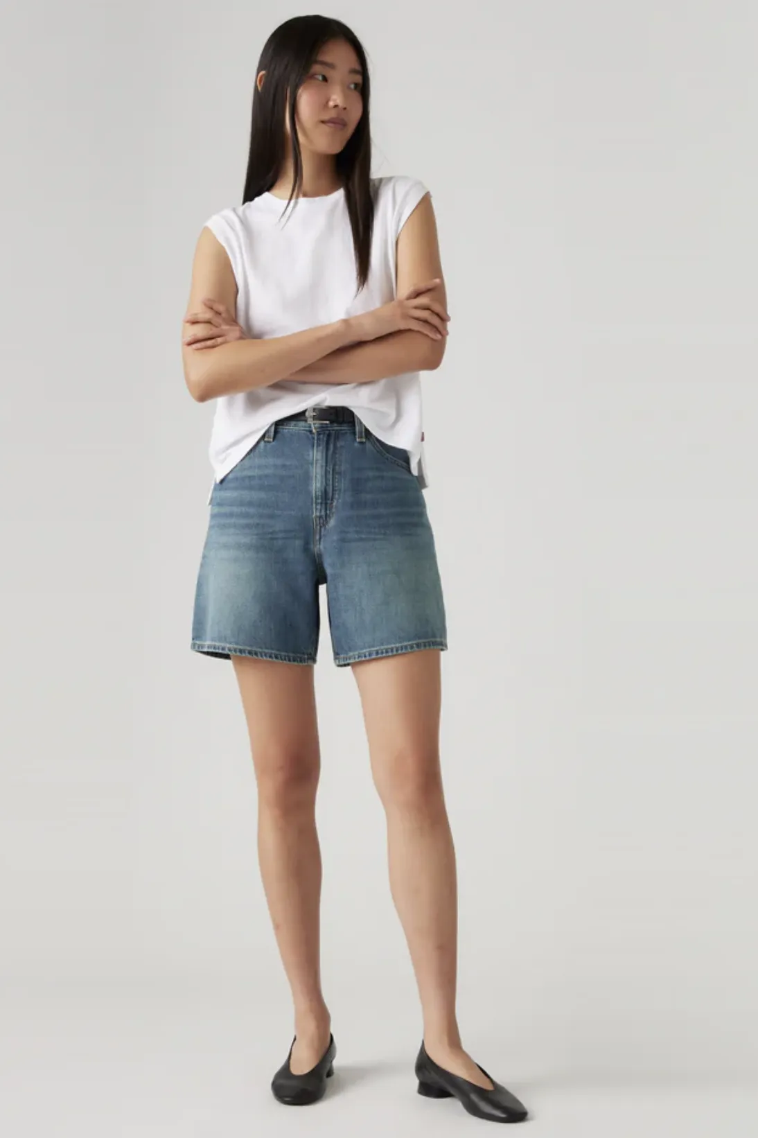 LEVI'S HIGH RISE BAGGY SHORTS - STOP FLAXING