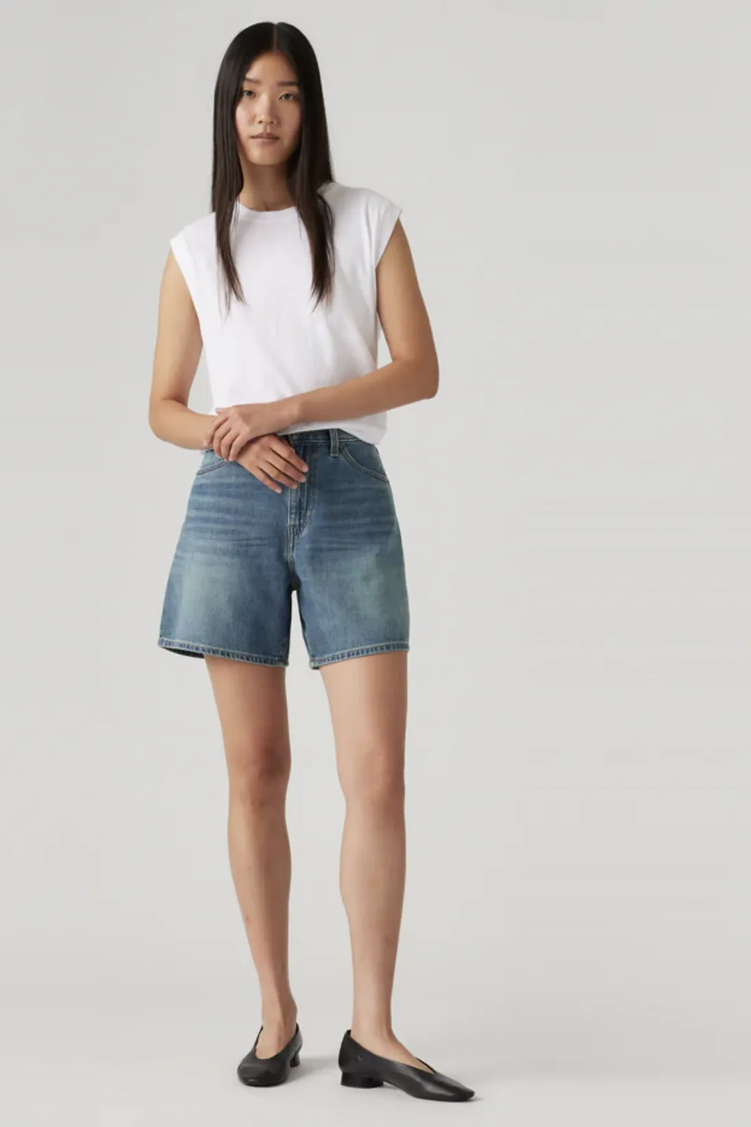 LEVI'S HIGH RISE BAGGY SHORTS - STOP FLAXING