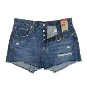 Levi's 501 Shorts 100% Cotton High Rise Fitted Through Hip
