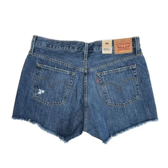 Levi's 501 Shorts 100% Cotton High Rise Fitted Through Hip