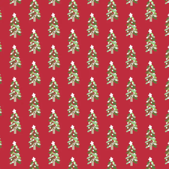Lila & Hayes: Grace Girls' Woven Pima Cotton Dress - Oh Christmas Tree Red