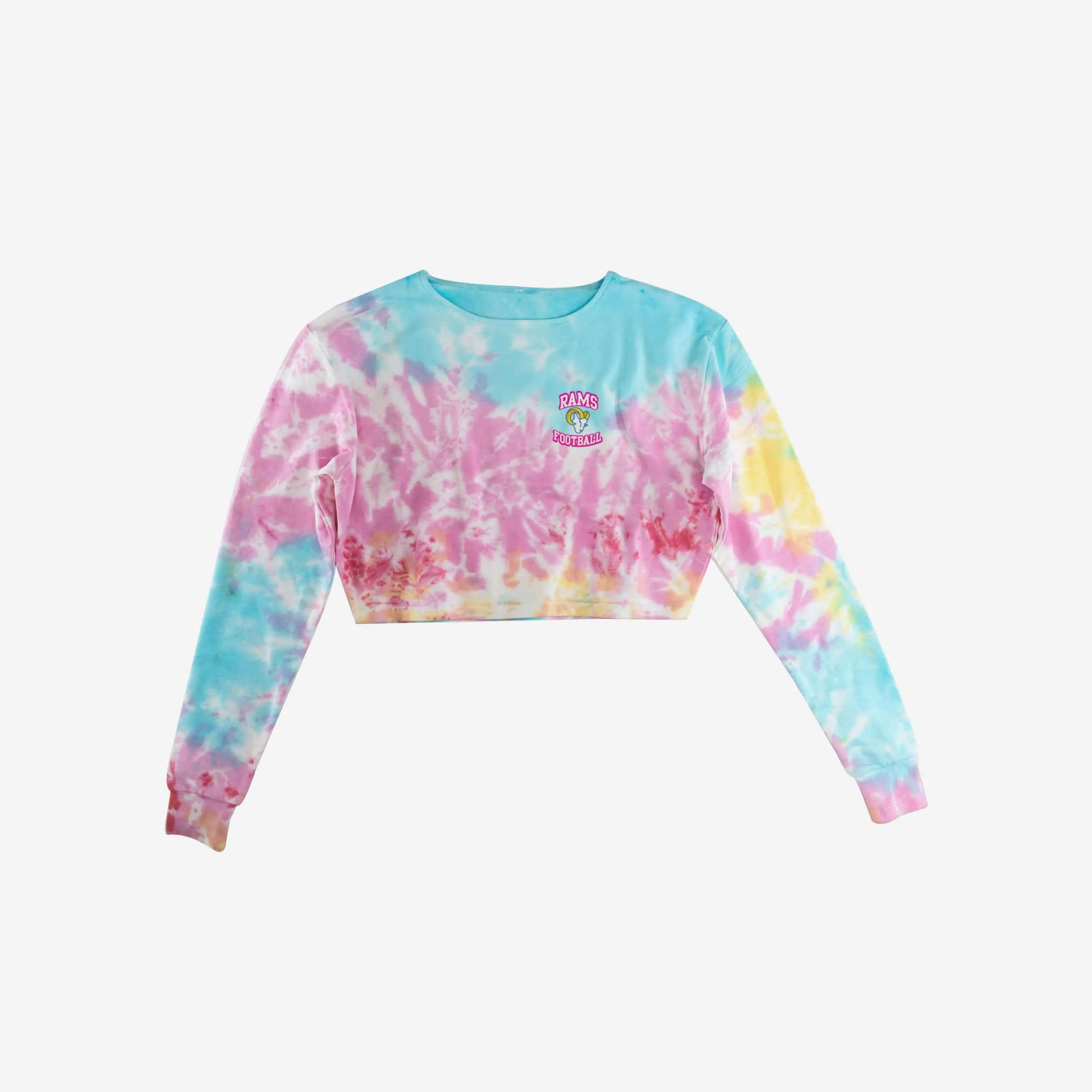 Los Angeles Rams Womens Pastel Tie-Dye Blast Cropped Sweater