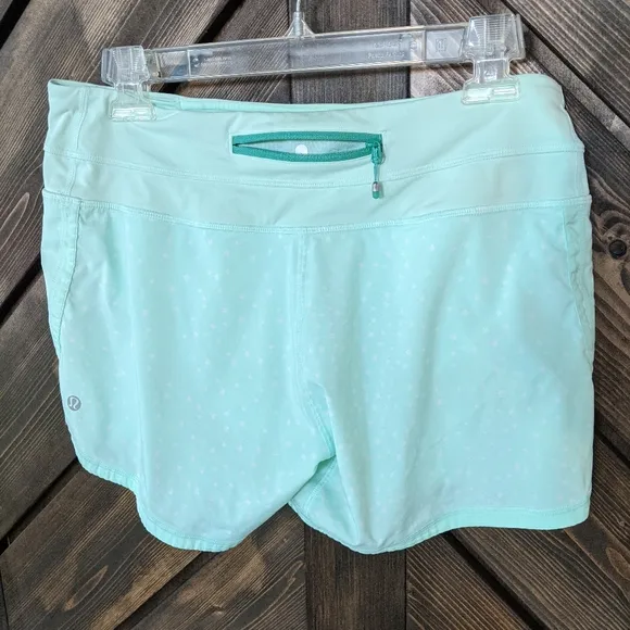 Lululemon 🍋 Athletic fresh teal polka dot shorts