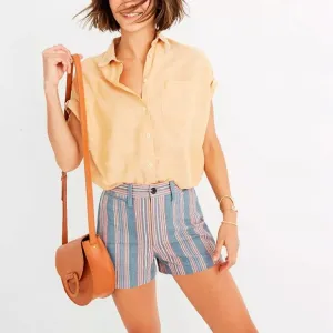 Madewell Emmett shorts in Rainbow stripe size 26