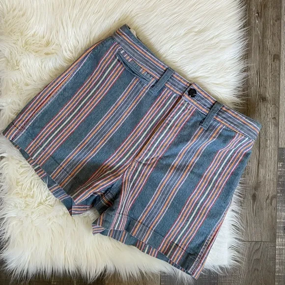 Madewell Emmett shorts in Rainbow stripe size 26