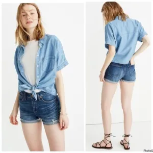 Madewell High-Rise Denim Shorts in Glenoaks Wash Cutoff Edition 27