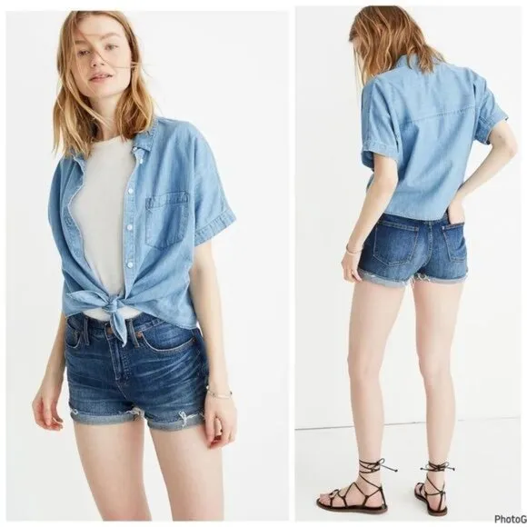 Madewell High-Rise Denim Shorts in Glenoaks Wash Cutoff Edition 27