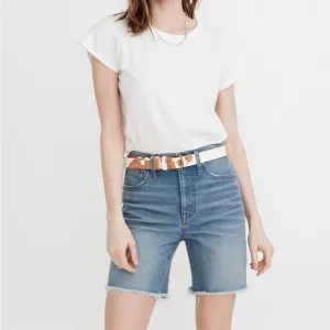 Madewell High-Rise Mid-Length Denim Shorts in Bonet Wash: TENCEL Lyocell Edition