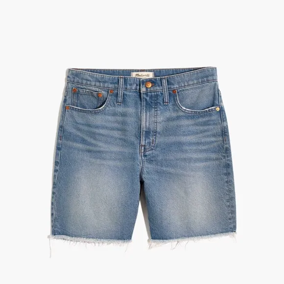 Madewell High-Rise Mid-Length Denim Shorts in Bonet Wash: TENCEL Lyocell Edition