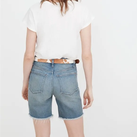 Madewell High-Rise Mid-Length Denim Shorts in Bonet Wash: TENCEL Lyocell Edition