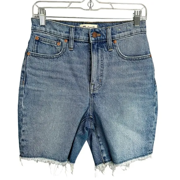 Madewell High-Rise Mid-Length Denim Shorts in Bonet Wash: TENCEL Lyocell Edition
