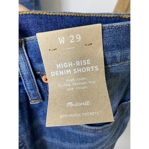 Madewell NWT High-Rise Denim Shorts in Glenoaks Wash Cutoff Edition