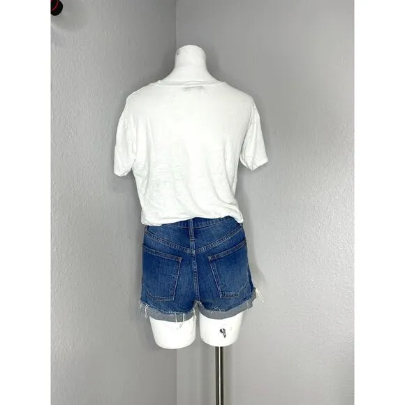 Madewell NWT High-Rise Denim Shorts in Glenoaks Wash Cutoff Edition