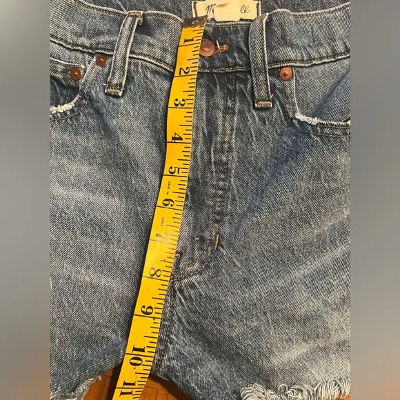Madewell The Perfect Jean‎ Short Blue Denim Cut-Off Raw Hem Shorts Size 27