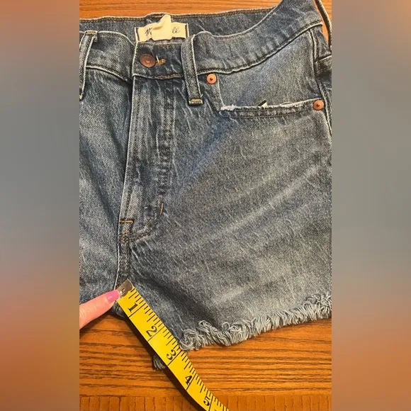 Madewell The Perfect Jean‎ Short Blue Denim Cut-Off Raw Hem Shorts Size 27