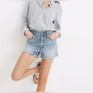 Madewell The Perfect Jean‎ Short Blue Denim Cut-Off Raw Hem Shorts Size 27
