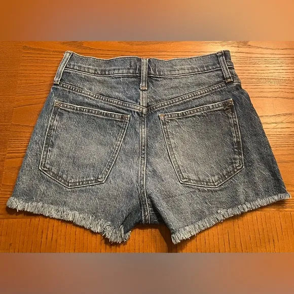 Madewell The Perfect Jean‎ Short Blue Denim Cut-Off Raw Hem Shorts Size 27