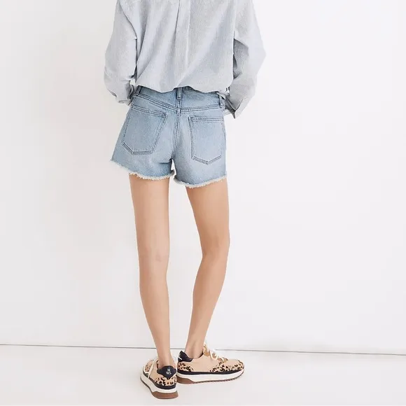 Madewell The Perfect Jean‎ Short Blue Denim Cut-Off Raw Hem Shorts Size 27