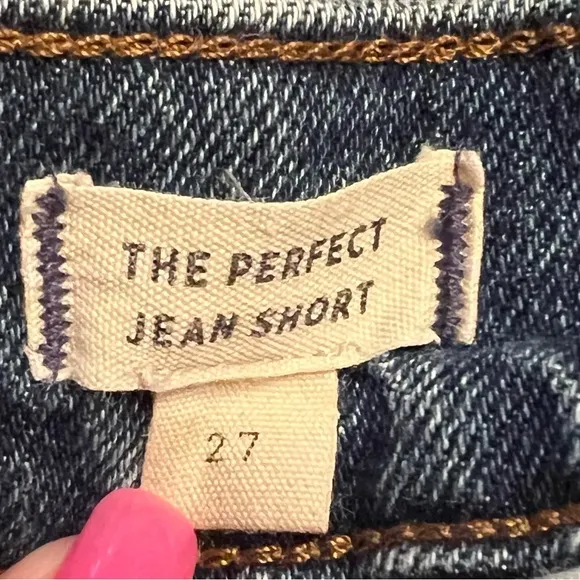 Madewell The Perfect Jean‎ Short Blue Denim Cut-Off Raw Hem Shorts Size 27