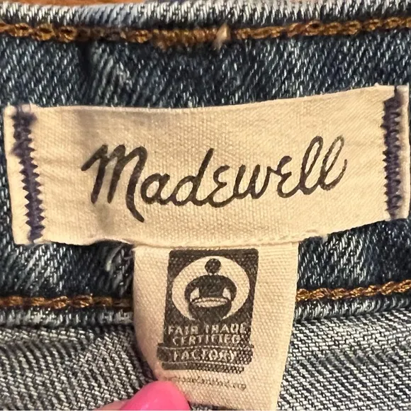 Madewell The Perfect Jean‎ Short Blue Denim Cut-Off Raw Hem Shorts Size 27