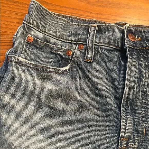 Madewell The Perfect Jean‎ Short Blue Denim Cut-Off Raw Hem Shorts Size 27