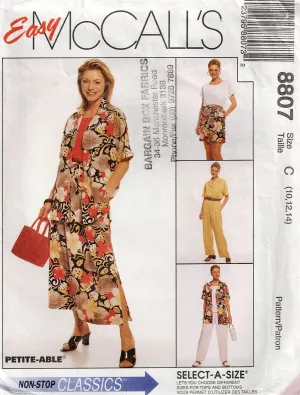 McCall's 8807 Womens Casual Summer Wardrobe Skirt Top Shirt Pants & Shorts 1990s Vintage Sewing Pattern Size 10 - 14 UNCUT Factory Folded