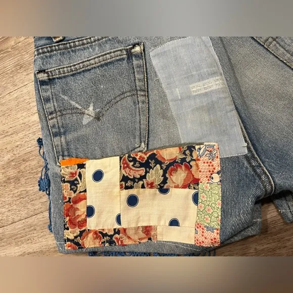 Melinda Zoller Custom Patchwork Vintage Levi's Shorts