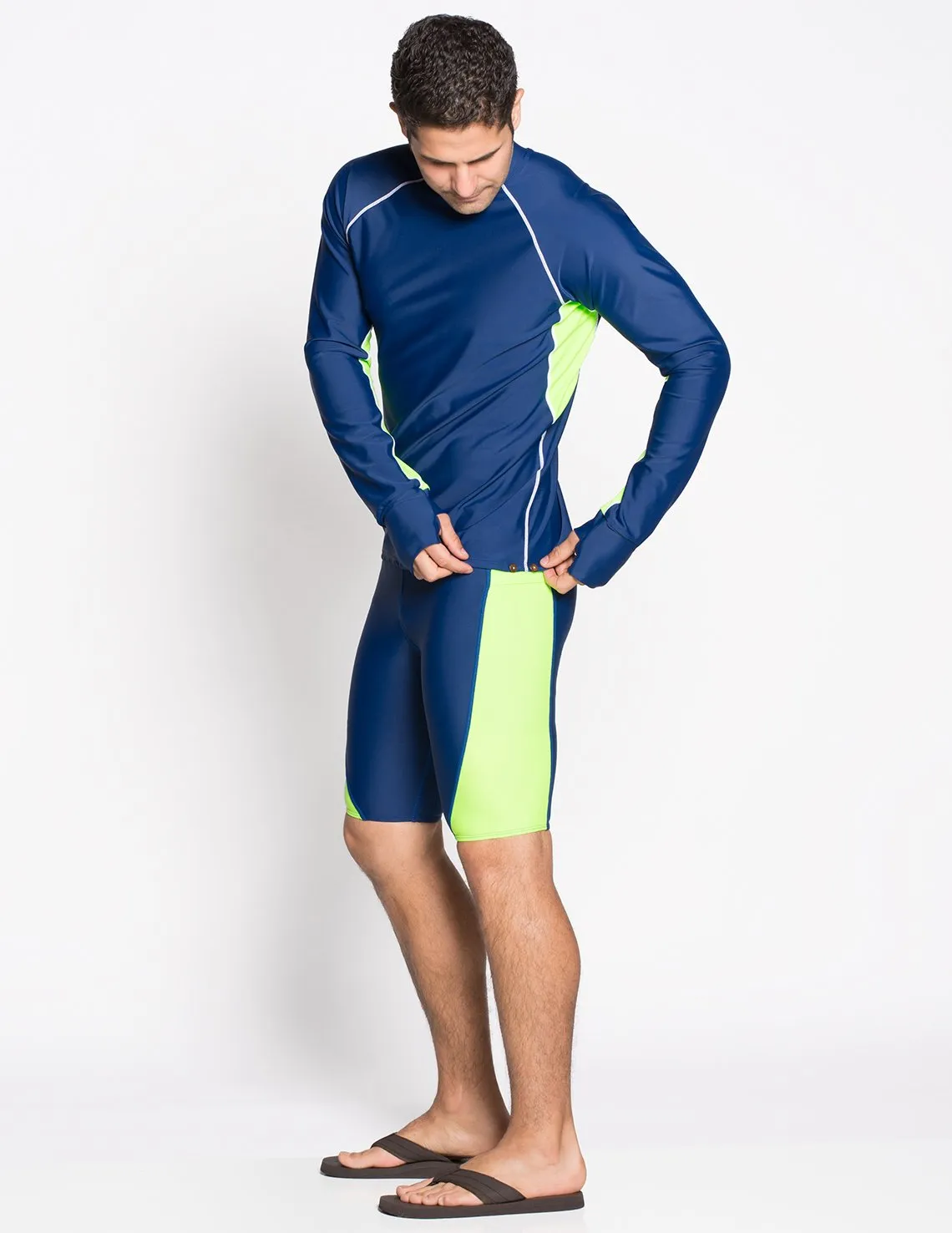 Men's Snorkel Jammer Swim Short - Navy / Neon Green