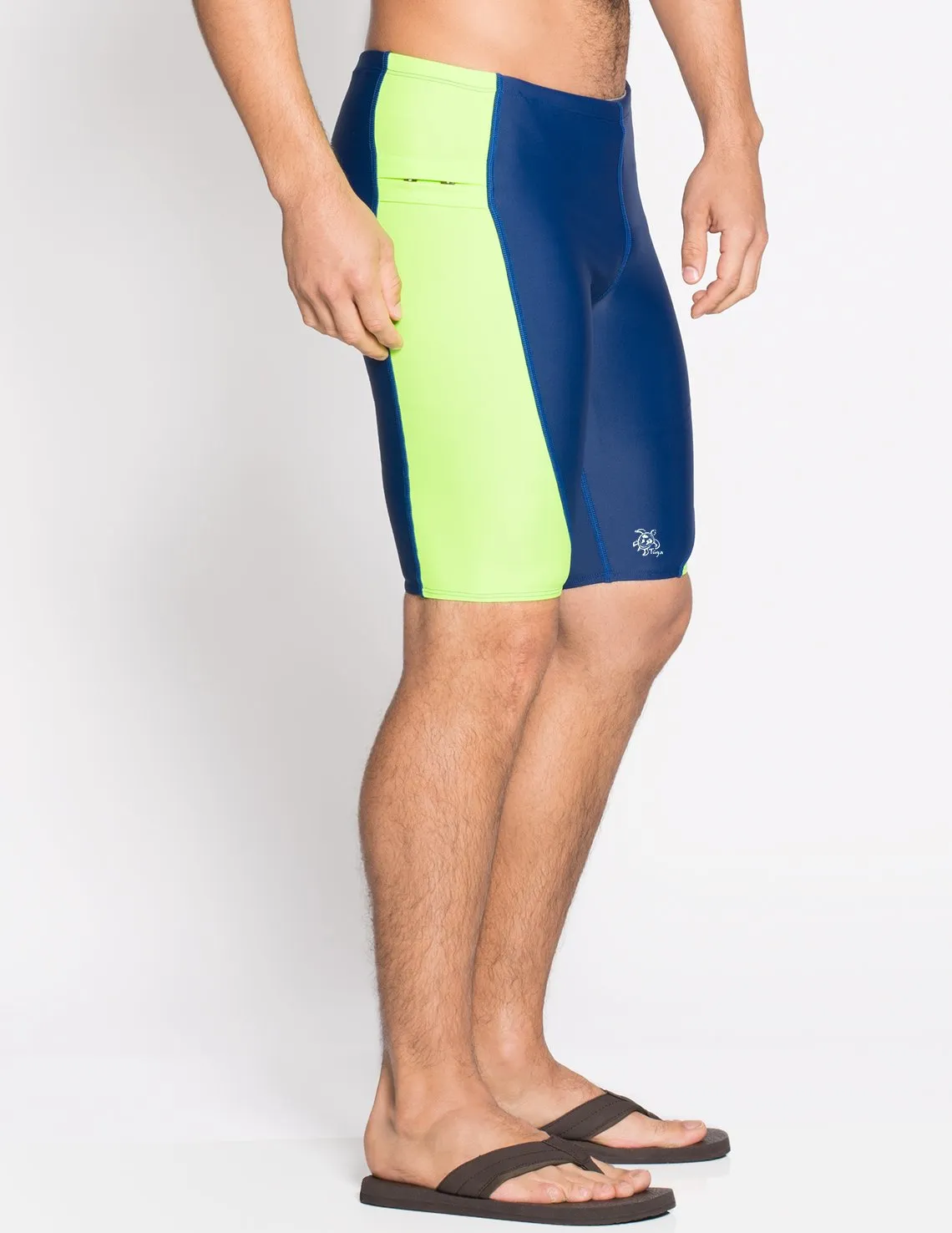Men's Snorkel Jammer Swim Short - Navy / Neon Green