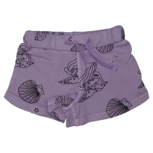 Mermaid Repeat Print Mini Shorts-Lavender