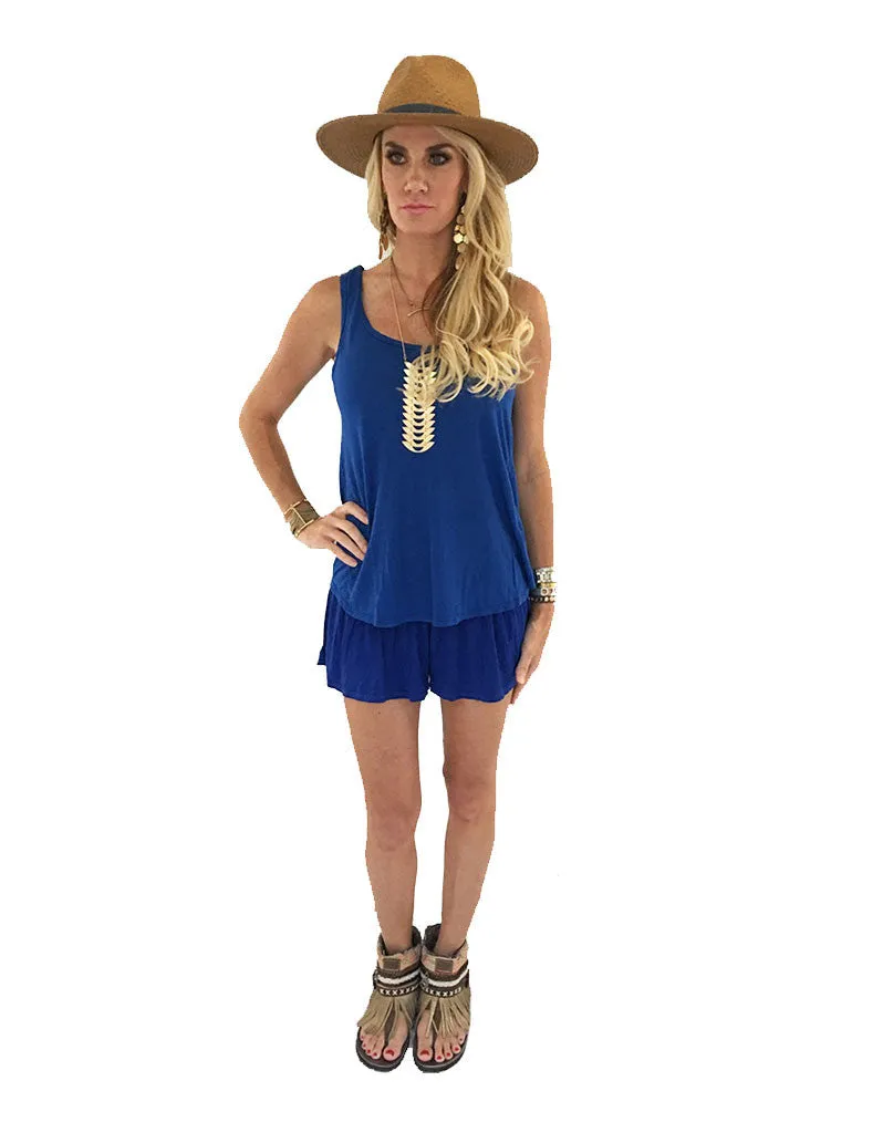 Michael Lauren Fox Smocked Short in Moonstone