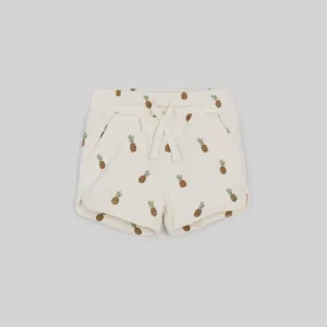 Miles the Label - Wild Pineapple Print Terry Short - Cream