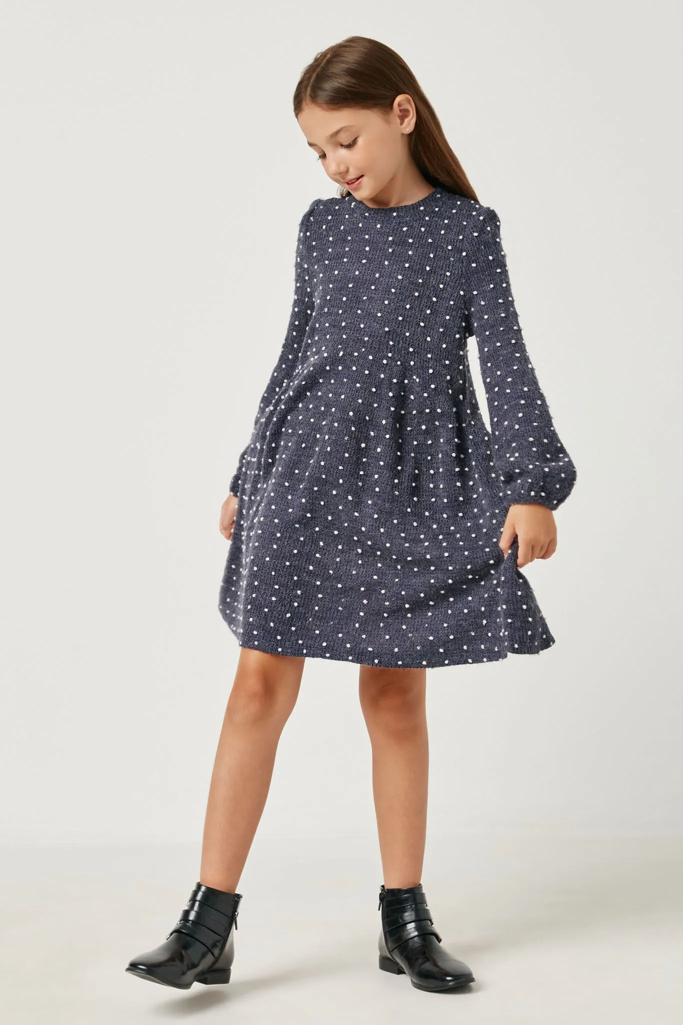Mini Pom Pom Loose Knit Dress