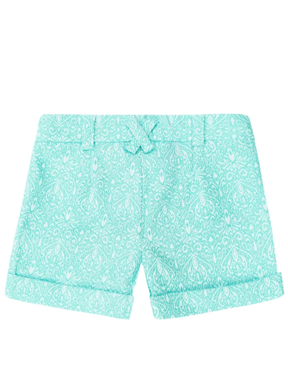 Mint Jacquard Button Fly Shorts by Kids Couture
