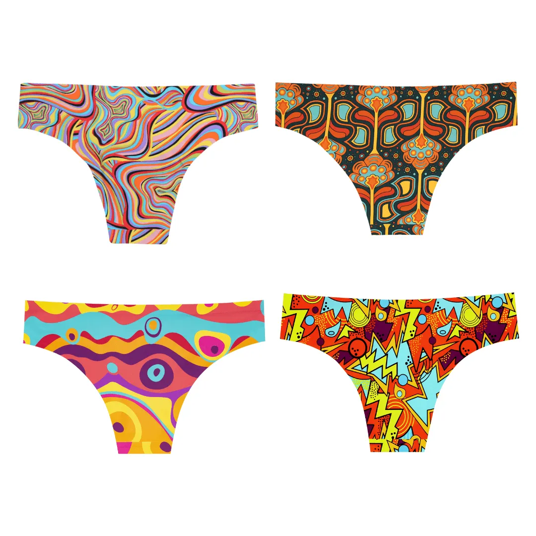 Mistletoe Bundle - Ladies Seamless Brazilian Briefs 4 Pack Bundle