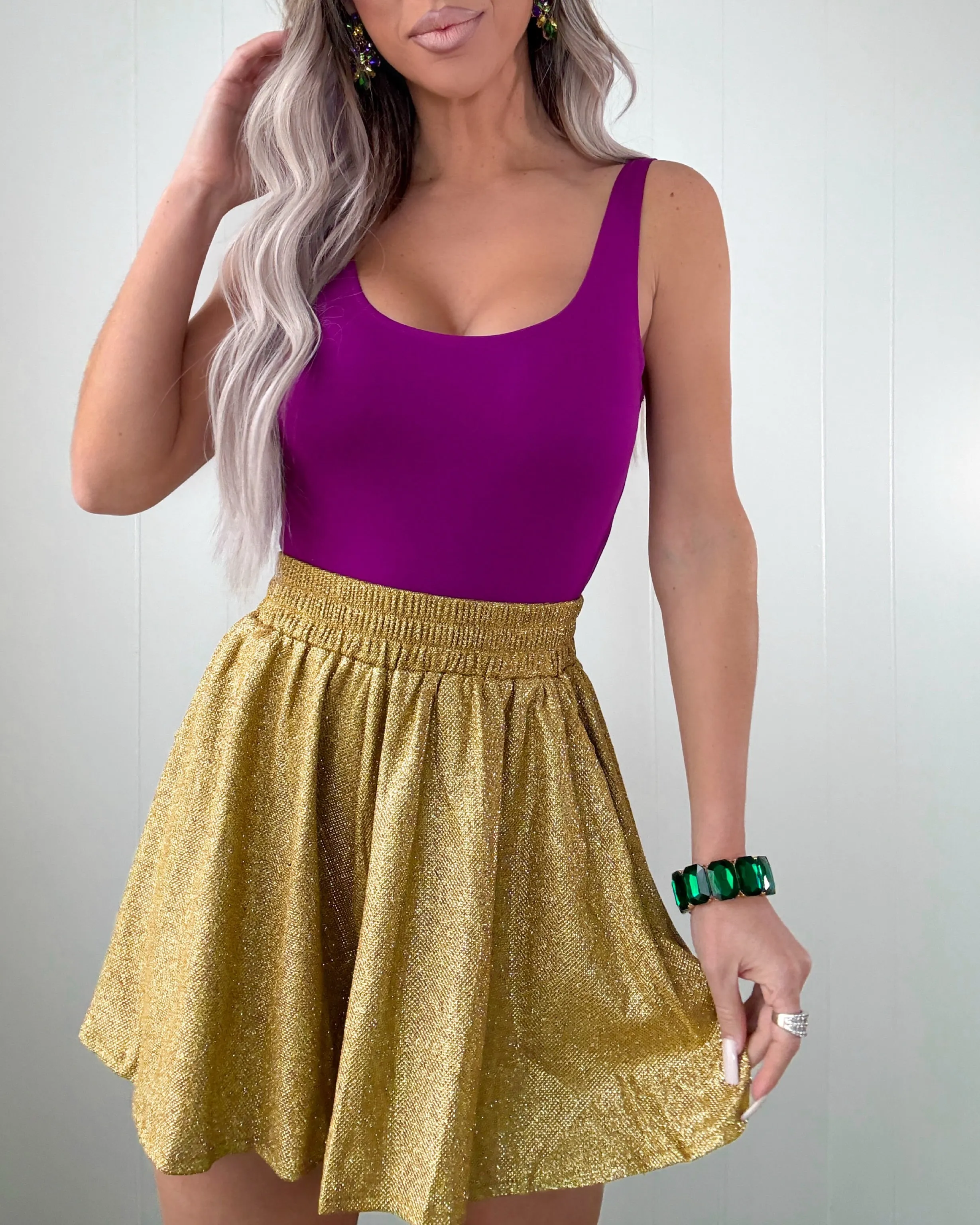 Misty Starlight Glitter Shorts - Gold
