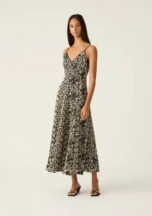 Mos the Label - Amelia Embroidery Midi Dress - Black