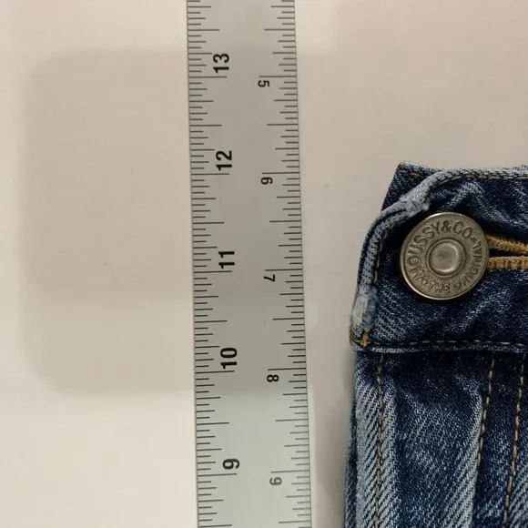 Moussy Vintage 26 Austin Shorts Distressed Dark Blue Button Fly Festival