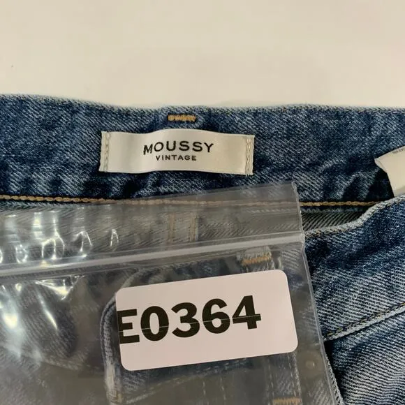 Moussy Vintage 26 Austin Shorts Distressed Dark Blue Button Fly Festival