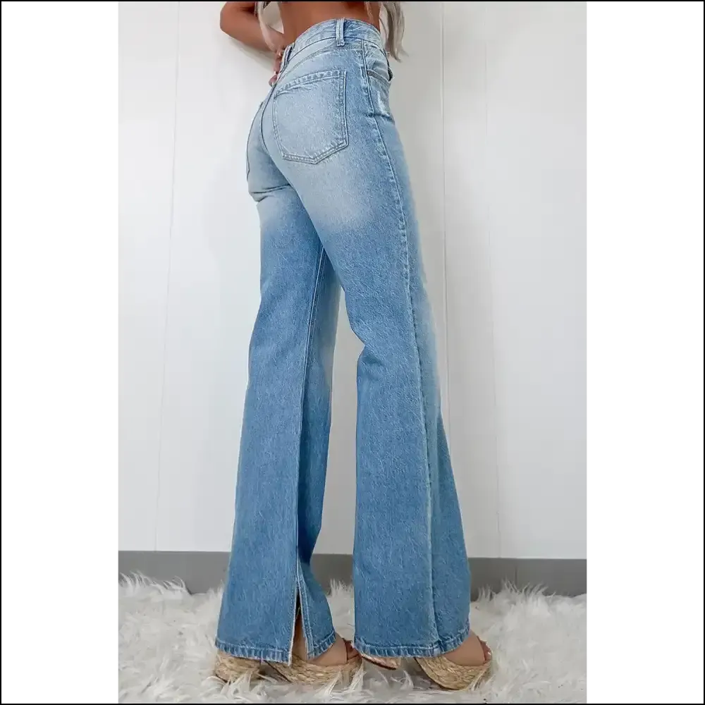 Myosotis Ripped High Rise Slit Jeans: Leg Day's Over, Legs Win 🏆